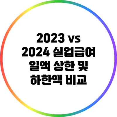 2023 vs 2024 실업급여 일액 상한 및 하한액 비교