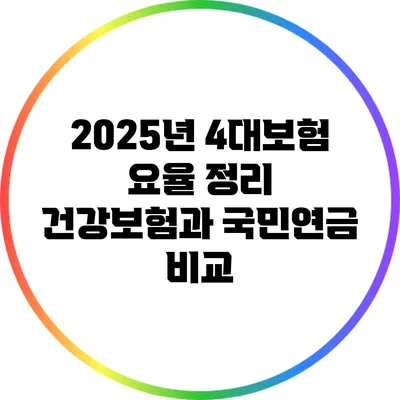 2025년 4대보험 요율 정리: 건강보험과 국민연금 비교