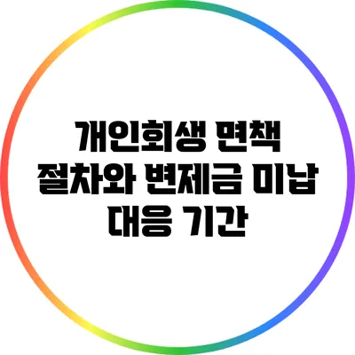 개인회생 면책 절차와 변제금 미납 대응 기간