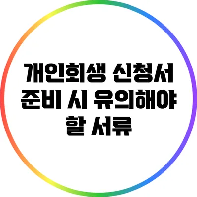 개인회생 신청서 준비 시 유의해야 할 서류