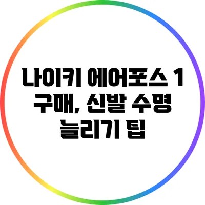 나이키 에어포스 1 구매, 신발 수명 늘리기 팁