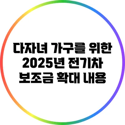 다자녀 가구를 위한 2025년 전기차 보조금 확대 내용