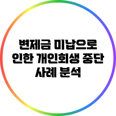 변제금 미납으로 인한 개인회생 중단 사례 분석