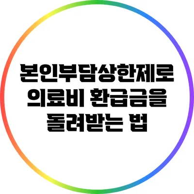 본인부담상한제로 의료비 환급금을 돌려받는 법