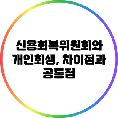 신용회복위원회와 개인회생, 차이점과 공통점