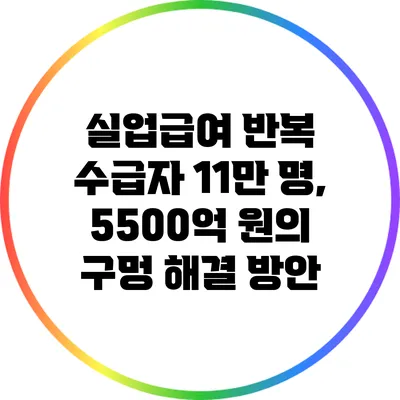 실업급여 반복 수급자 11만 명, 5500억 원의 구멍 해결 방안