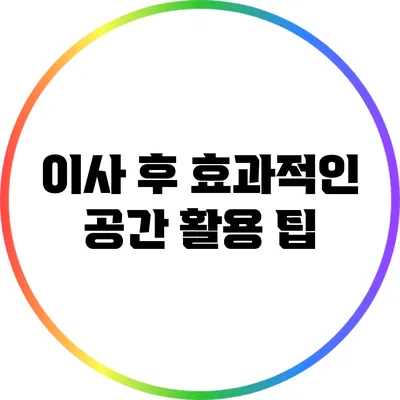 이사 후 효과적인 공간 활용 팁