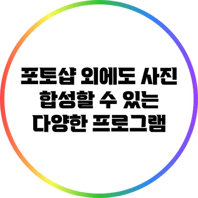 포토샵 외에도 사진 합성할 수 있는 다양한 프로그램