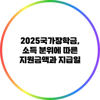 2025국가장학금, 소득 분위에 따른 지원금액과 지급일