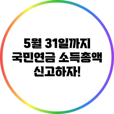 5월 31일까지 국민연금 소득총액 신고하자!