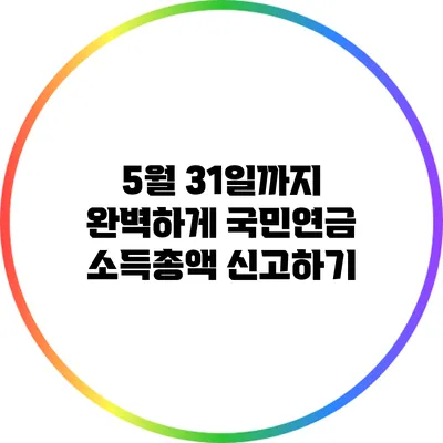 5월 31일까지 완벽하게 국민연금 소득총액 신고하기