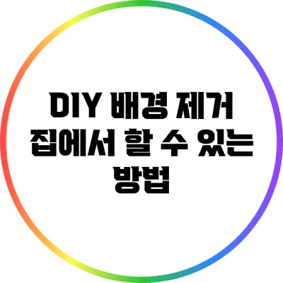 DIY 배경 제거: 집에서 할 수 있는 방법