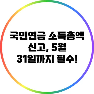 국민연금 소득총액 신고, 5월 31일까지 필수!