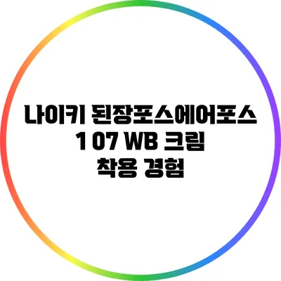 나이키 된장포스에어포스 1 07 WB 크림 착용 경험