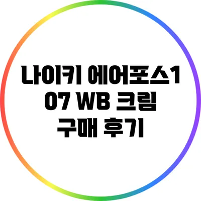 나이키 에어포스1 07 WB 크림 구매 후기