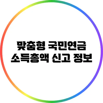 맞춤형 국민연금 소득총액 신고 정보