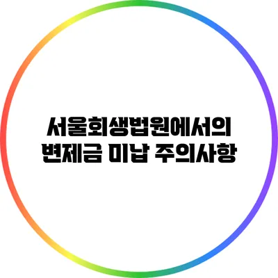 서울회생법원에서의 변제금 미납 주의사항