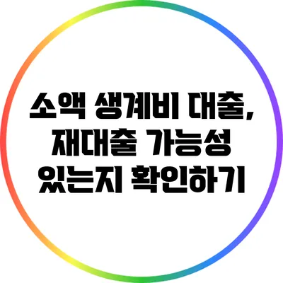 소액 생계비 대출, 재대출 가능성 있는지 확인하기