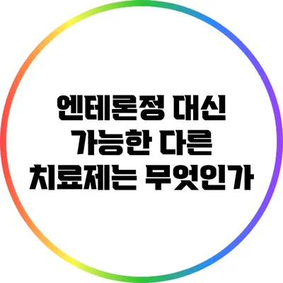 엔테론정 대신 가능한 다른 치료제는 무엇인가?