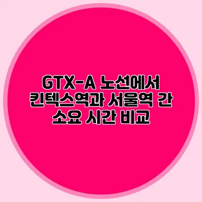 GTX-A 노선에서 킨텍스역과 서울역 간 소요 시간 비교