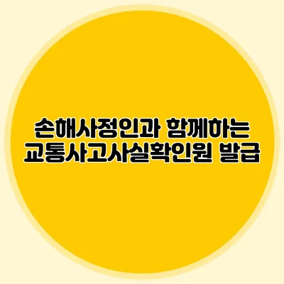 손해사정인과 함께하는 교통사고사실확인원 발급