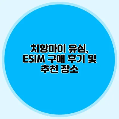 치앙마이 유심, ESIM 구매 후기 및 추천 장소