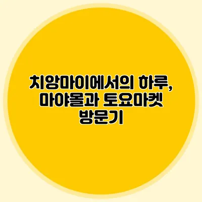 치앙마이에서의 하루, 마야몰과 토요마켓 방문기