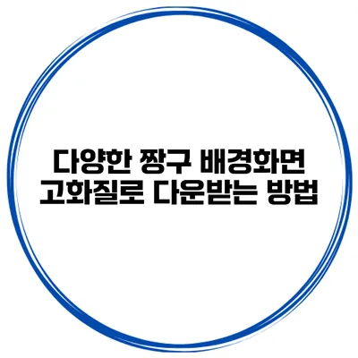 다양한 짱구 배경화면 고화질로 다운받는 방법