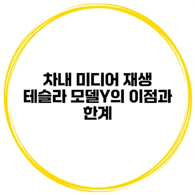 차내 미디어 재생 테슬라 모델Y의 이점과 한계